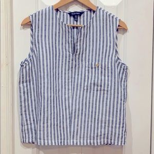 Ellen Tracy Blue and White Top